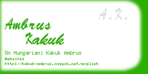 ambrus kakuk business card